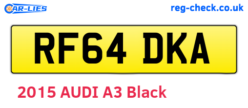 RF64DKA are the vehicle registration plates.