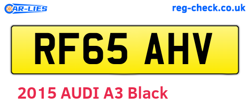 RF65AHV are the vehicle registration plates.