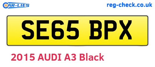 SE65BPX are the vehicle registration plates.
