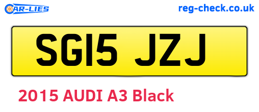 SG15JZJ are the vehicle registration plates.