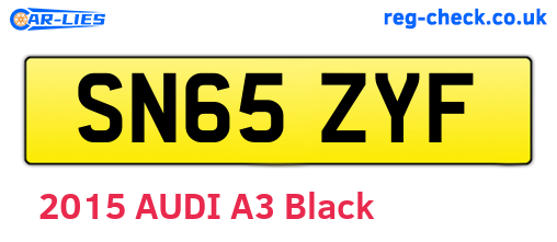 SN65ZYF are the vehicle registration plates.