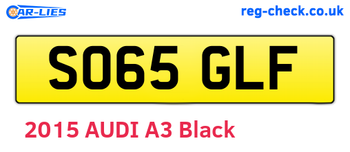 SO65GLF are the vehicle registration plates.