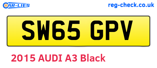 SW65GPV are the vehicle registration plates.