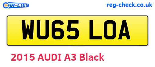 WU65LOA are the vehicle registration plates.