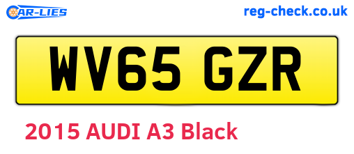 WV65GZR are the vehicle registration plates.