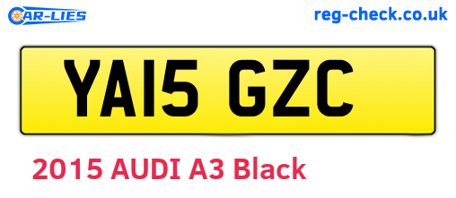 YA15GZC are the vehicle registration plates.