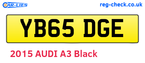 YB65DGE are the vehicle registration plates.