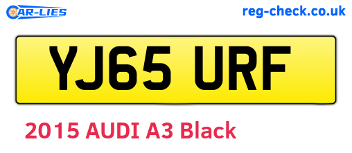 YJ65URF are the vehicle registration plates.