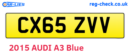 CX65ZVV are the vehicle registration plates.