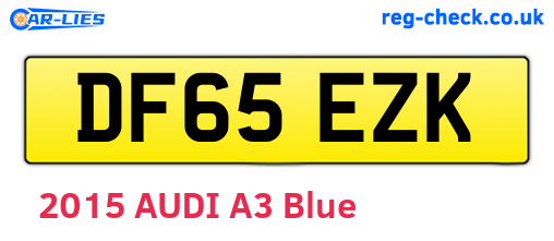 DF65EZK are the vehicle registration plates.