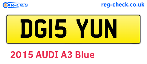 DG15YUN are the vehicle registration plates.