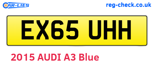 EX65UHH are the vehicle registration plates.