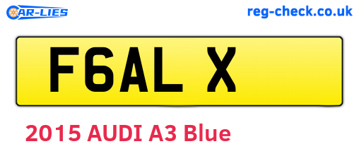 F6ALX are the vehicle registration plates.