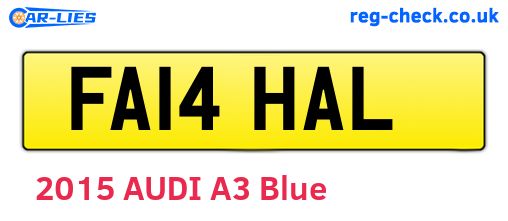 FA14HAL are the vehicle registration plates.