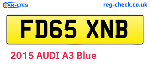 FD65XNB are the vehicle registration plates.