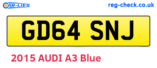 GD64SNJ are the vehicle registration plates.