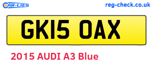 GK15OAX are the vehicle registration plates.