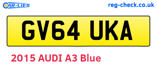 GV64UKA are the vehicle registration plates.