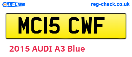 MC15CWF are the vehicle registration plates.