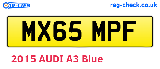MX65MPF are the vehicle registration plates.