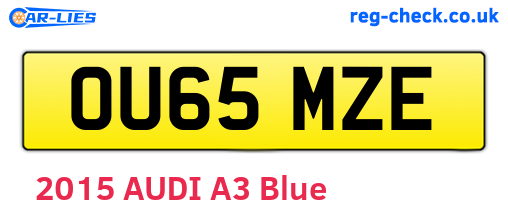 OU65MZE are the vehicle registration plates.