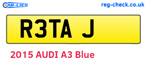 R3TAJ are the vehicle registration plates.