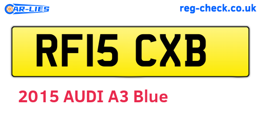 RF15CXB are the vehicle registration plates.
