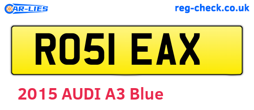 RO51EAX are the vehicle registration plates.