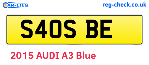 S40SBE are the vehicle registration plates.