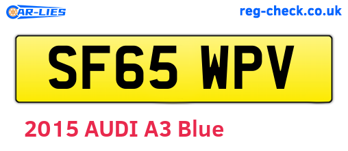 SF65WPV are the vehicle registration plates.