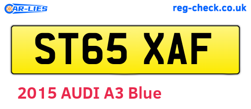 ST65XAF are the vehicle registration plates.