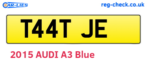 T44TJE are the vehicle registration plates.