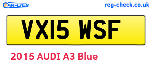 VX15WSF are the vehicle registration plates.