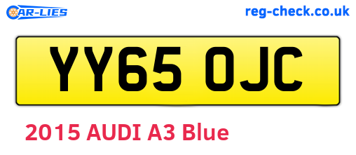 YY65OJC are the vehicle registration plates.