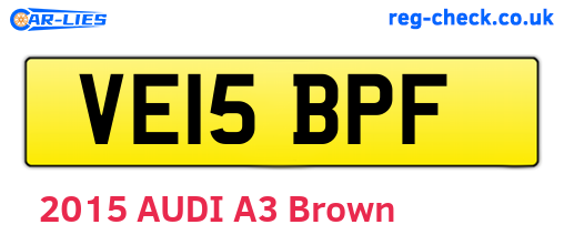 VE15BPF are the vehicle registration plates.