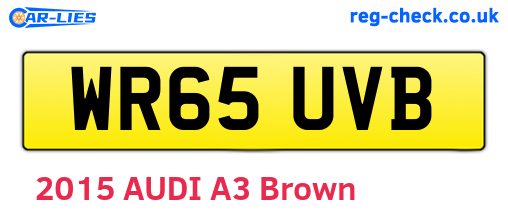 WR65UVB are the vehicle registration plates.
