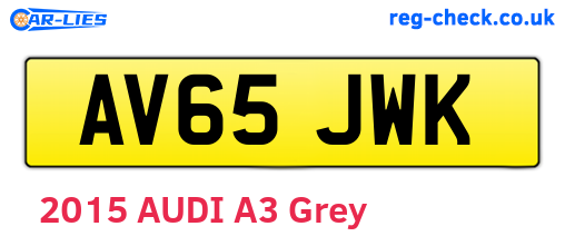AV65JWK are the vehicle registration plates.