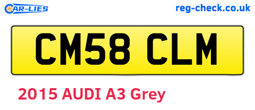 CM58CLM are the vehicle registration plates.
