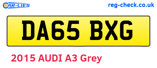 DA65BXG are the vehicle registration plates.