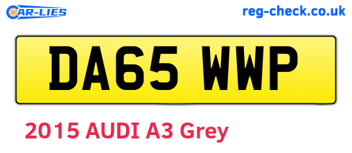 DA65WWP are the vehicle registration plates.
