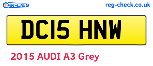 DC15HNW are the vehicle registration plates.