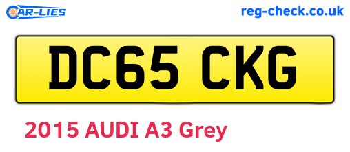 DC65CKG are the vehicle registration plates.