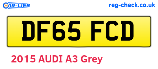 DF65FCD are the vehicle registration plates.