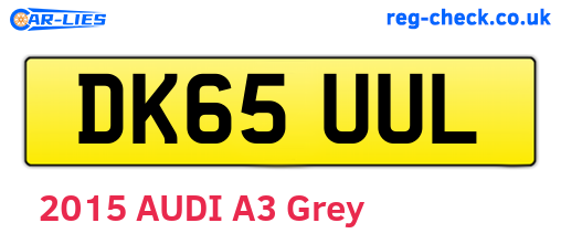 DK65UUL are the vehicle registration plates.