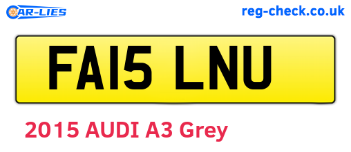 FA15LNU are the vehicle registration plates.