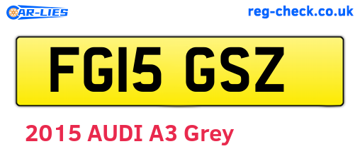 FG15GSZ are the vehicle registration plates.