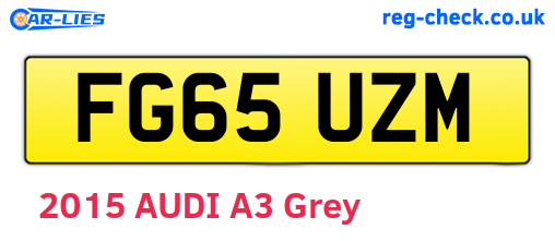 FG65UZM are the vehicle registration plates.