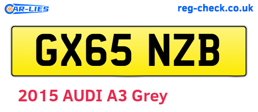 GX65NZB are the vehicle registration plates.
