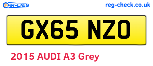 GX65NZO are the vehicle registration plates.