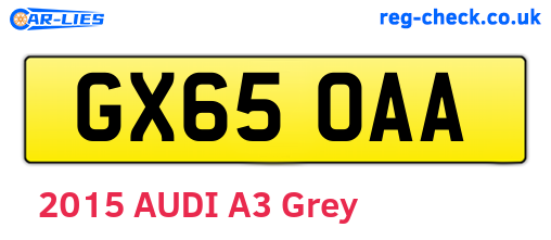 GX65OAA are the vehicle registration plates.